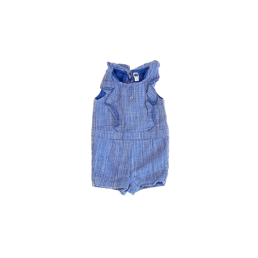 Janie and Jack Girls Blue Romper Size: 12-18 Months Blue