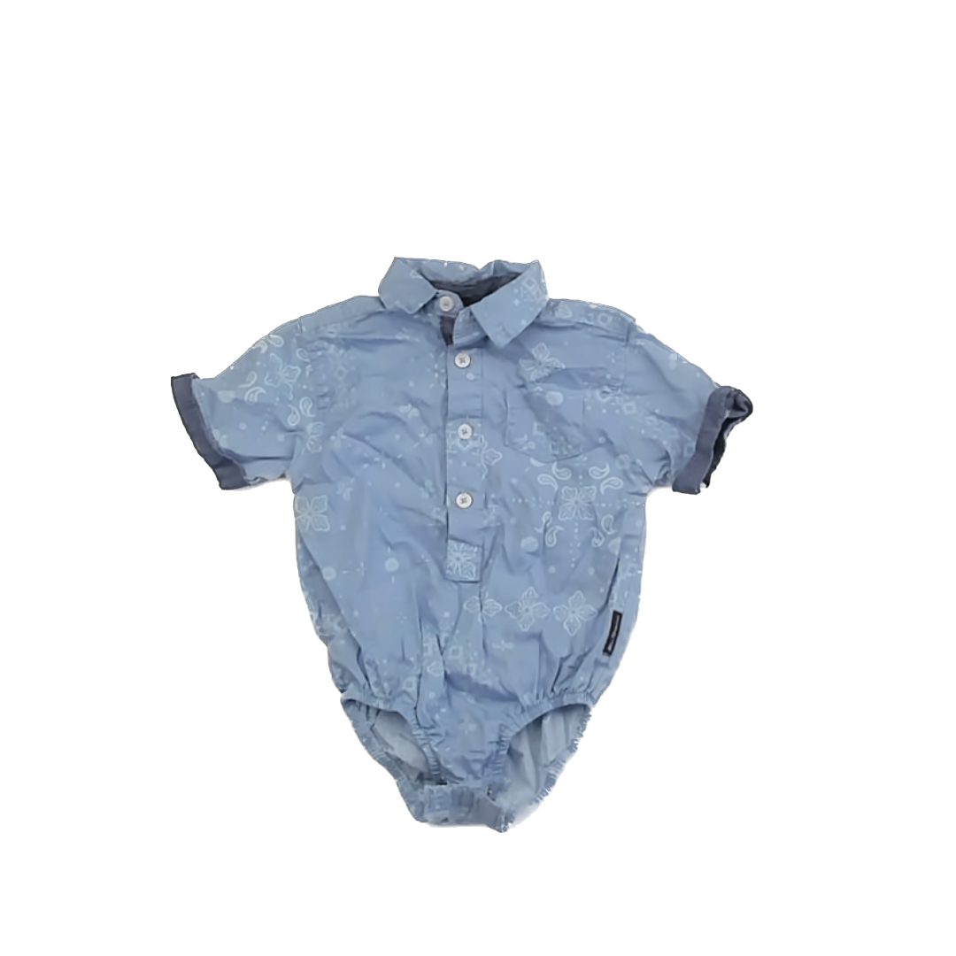 Ben Sherman Boys Blue Button Down Short Sleeve Size: 6-9 Months Blue