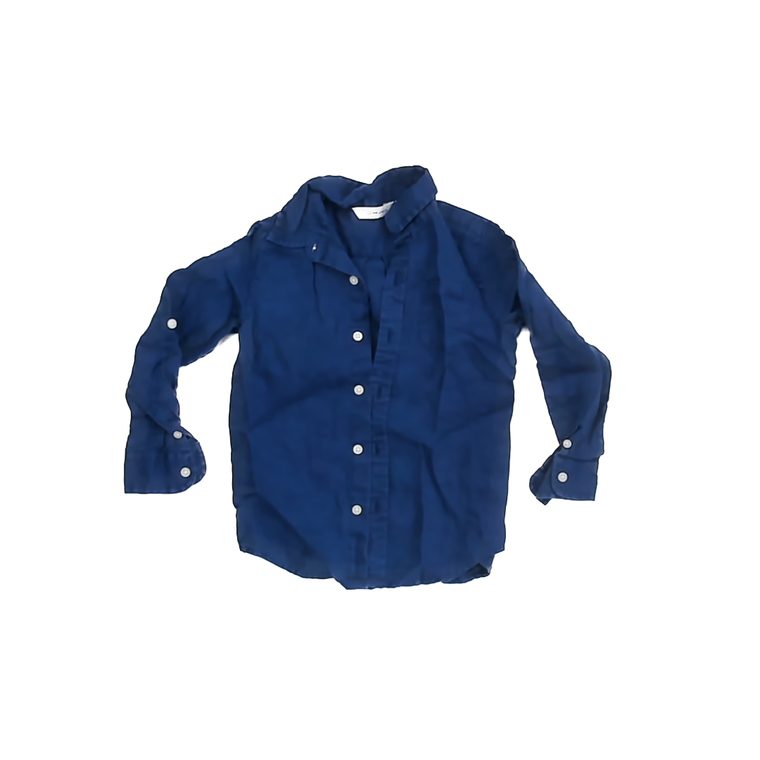 Janie and Jack Boys Blue Button Down Long Sleeve Size: 4T Blue