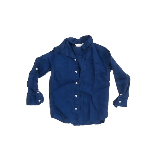 Janie and Jack Boys Blue Button Down Long Sleeve Size: 4T Blue