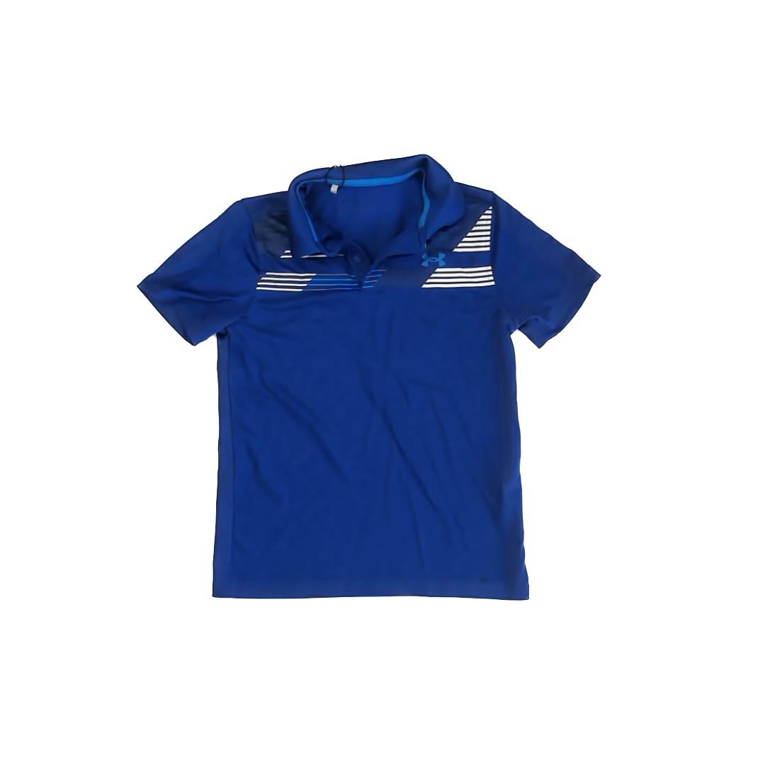 Under Armour Boys Blue Polo Shirt Size: 10-12 Years (YM) Blue