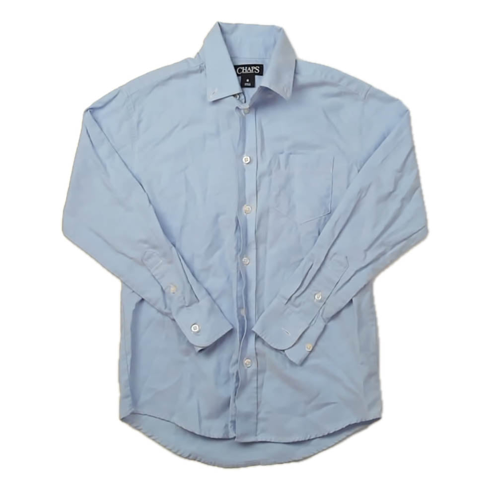 Chaps Boys Blue Button Down Long Sleeve Size: 8 Years Blue