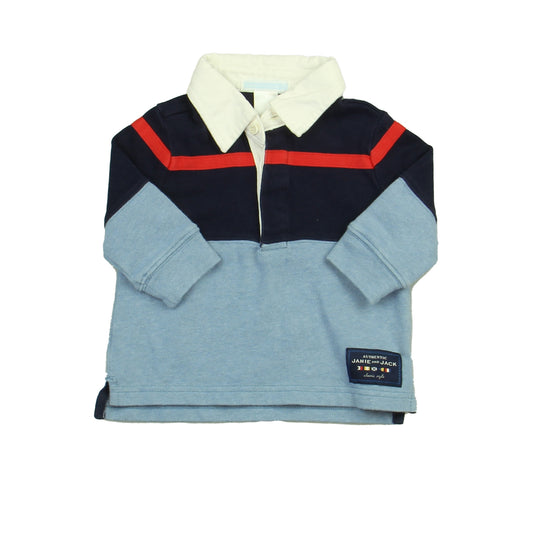 Janie and Jack Boys Blue Rugby Shirt Size: 3-6 Months Blue