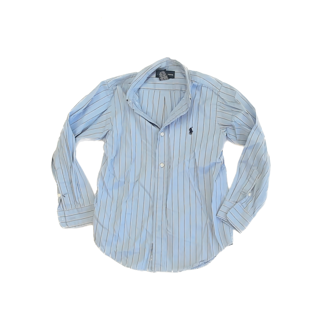 Ralph Lauren Boys Blue Button Down Long Sleeve Size: 6 Years Blue