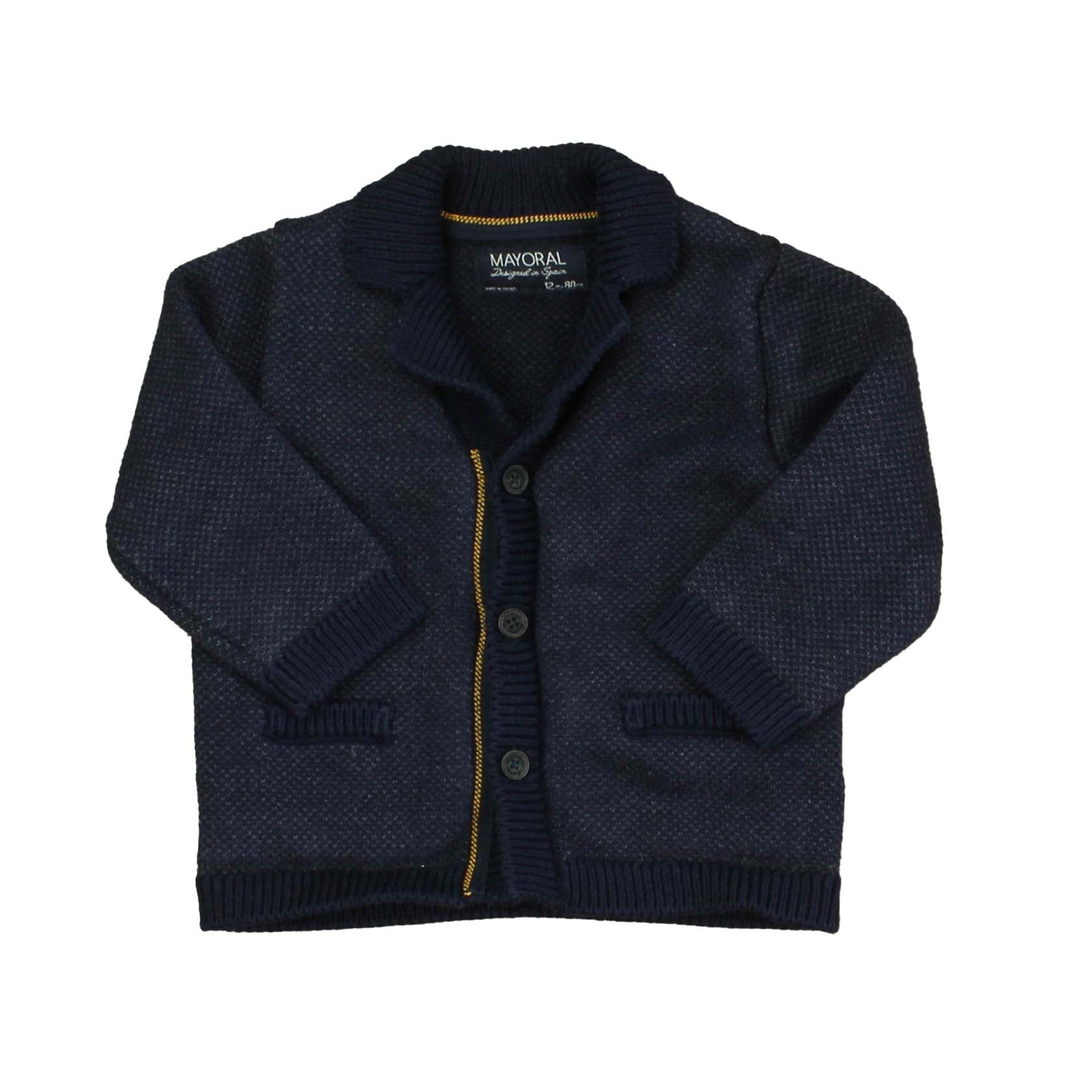 Mayoral Boys Blue Cardigan Size: 12 Months Blue
