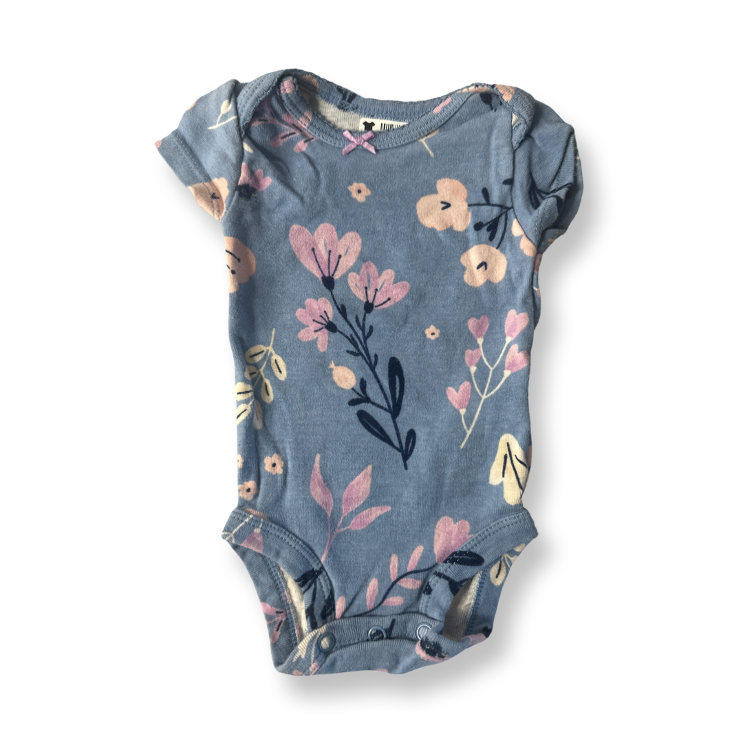 Carter's Girls Blue Onesie Size: Short Sleeved Onesie Blue