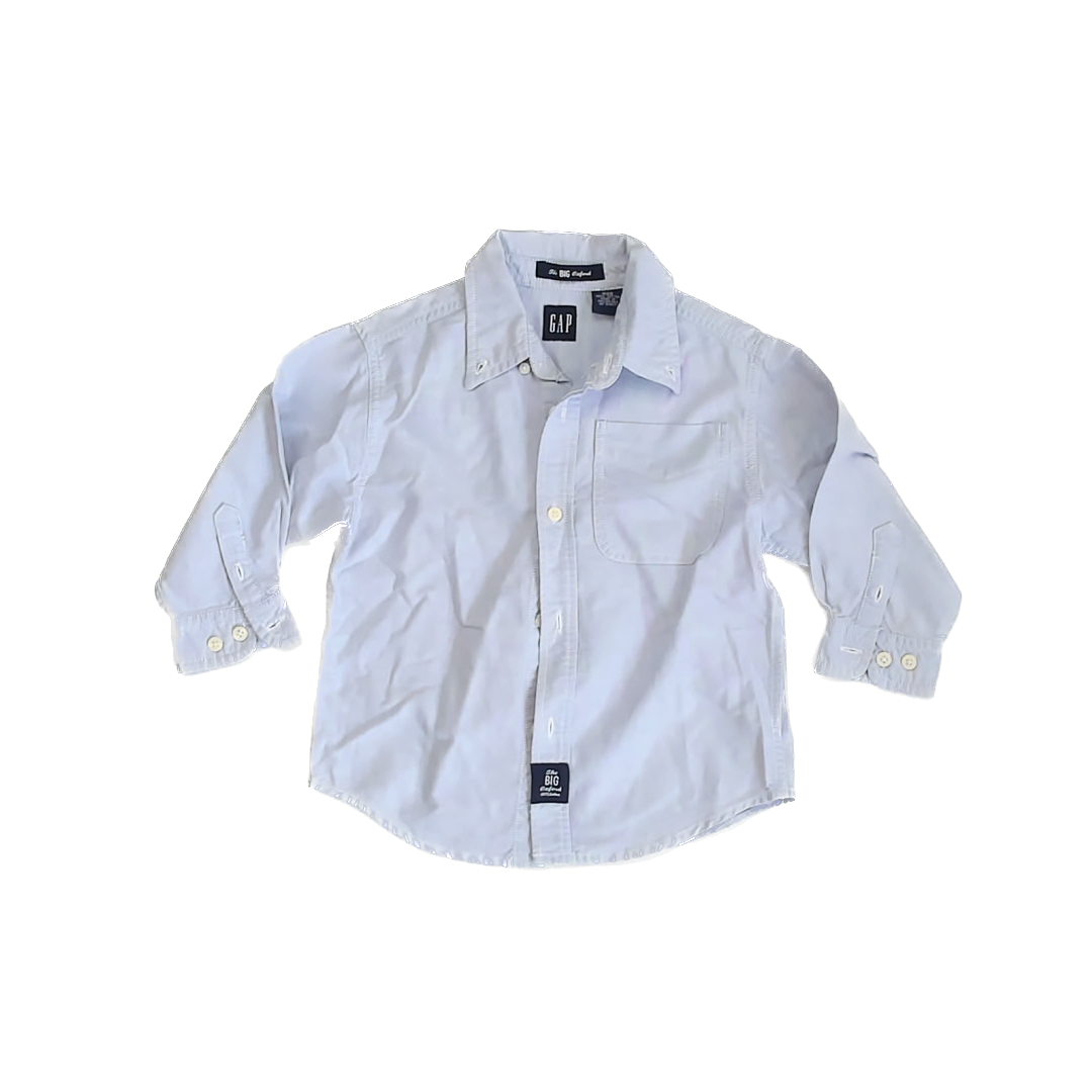 Gap Boys Blue Button Down Long Sleeve Size: XXS (4-5T) Blue