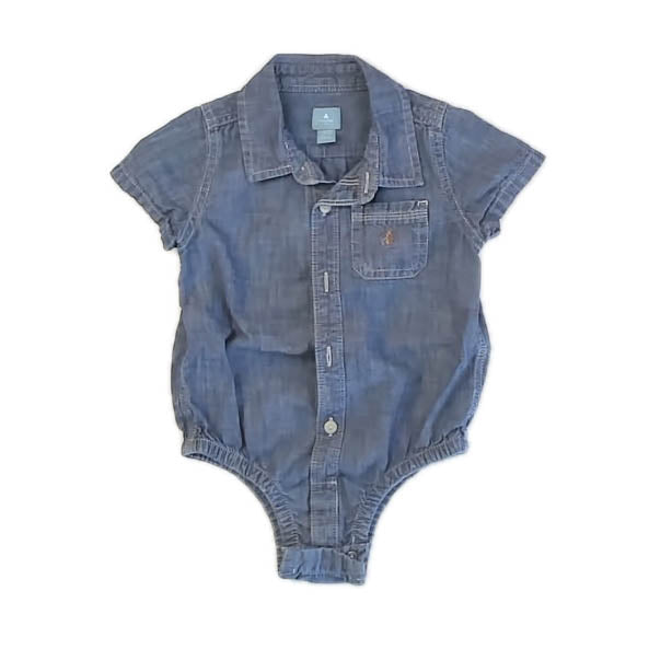 Gap Boys Blue Button Down Long Sleeve Size: 18-24 Months Blue