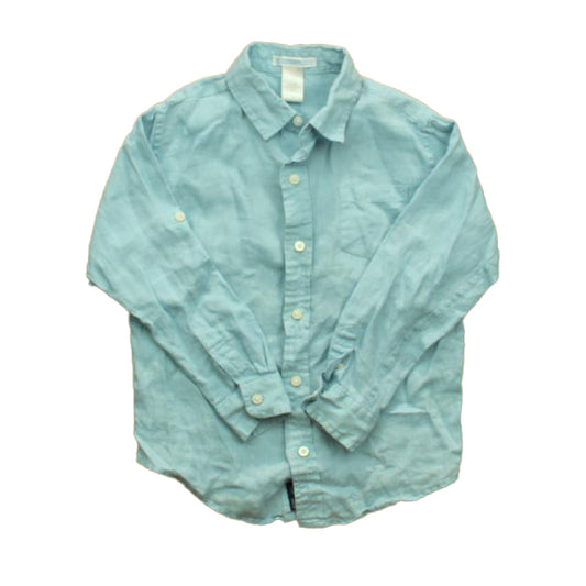 Janie and Jack Boys Blue Button Down Long Sleeve Size: 5T