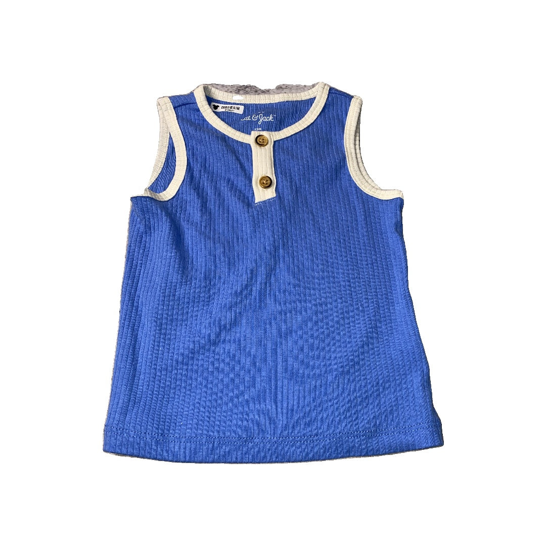 Cat & Jack Boys Blue Tank Top Size: 12 months Blue