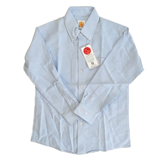 A+ Boys Blue Button Down Long Sleeve Size: 12 Blue