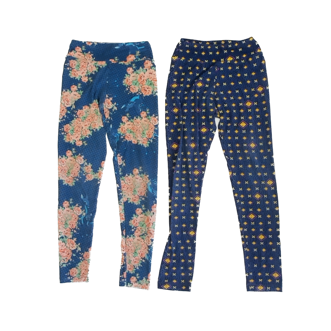 Lula roe Girls Blue Leggings Size: Tween Blue