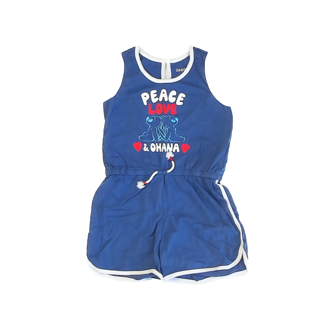 Cat & Jack Girls Blue Romper Size: 8 Years Blue
