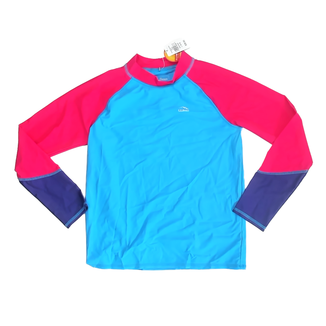 LL Bean Unisex Blue Rashguard Size: 14 Years Blue