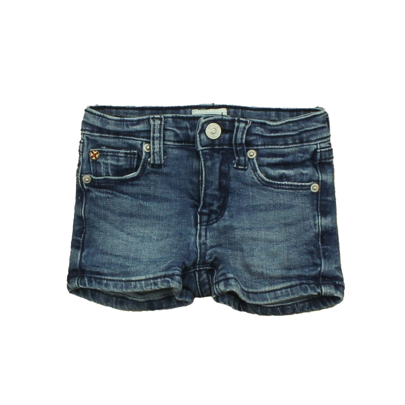 Hudson Girls Blue Jean Shorts Size: 12 Months Blue