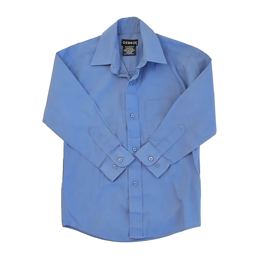 George Boys Blue Button Down Long Sleeve Size: 4-5T Blue