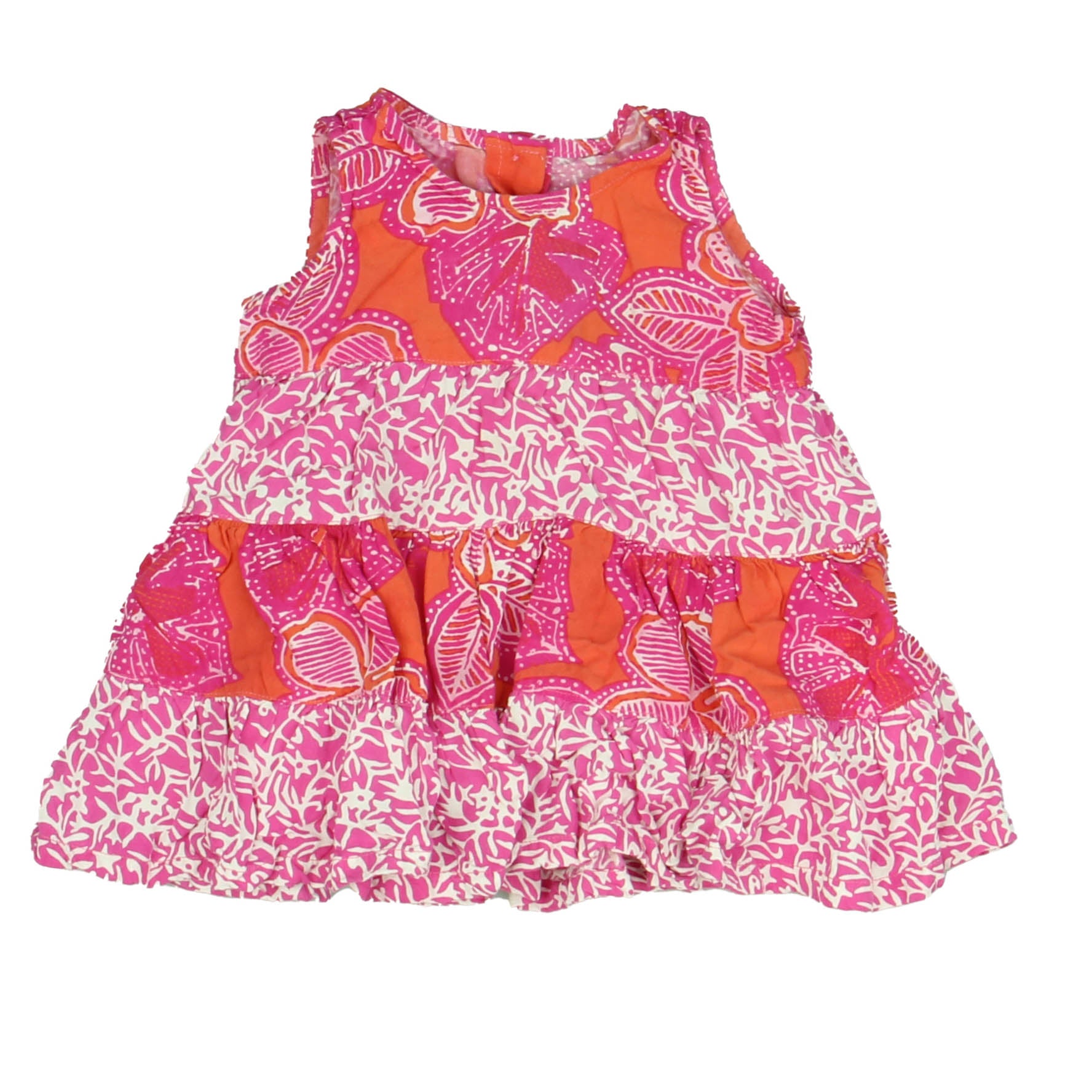 blueginger Girls Pink | Orange Dress Size: 12 Months Pink | Orange