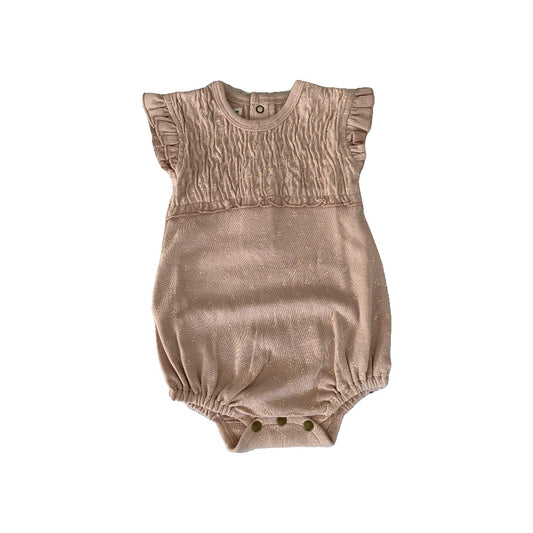L‚Äôoved Baby Girls Blush | cream | polka dot Romper Size: 9 months Blush | cream | polka dot