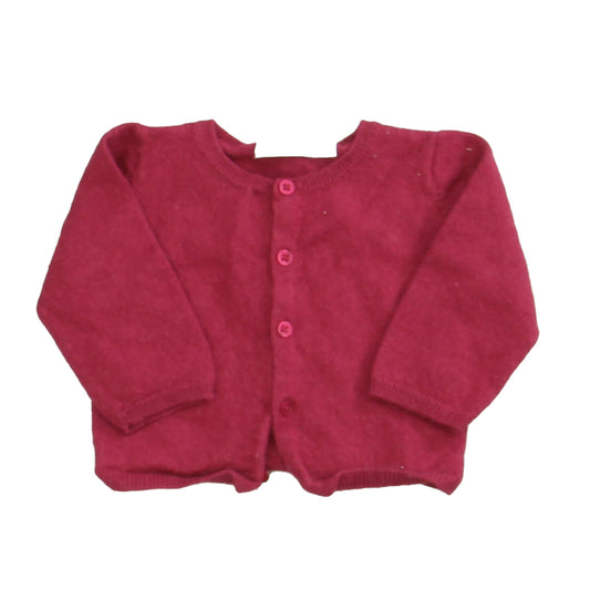 bout'chou Girls Maroon Cardigan Size: 6 Months Maroon