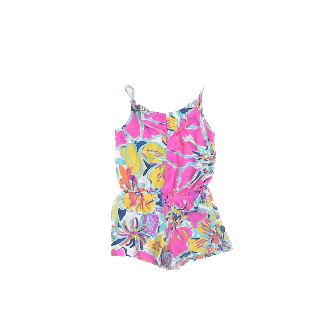 Lilly Pulitzer Girls Bright Floral Romper Size: 2-3T Bright Floral