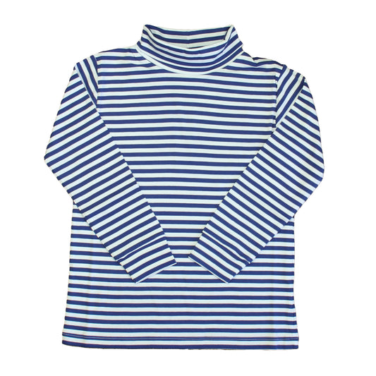 Classic Prep Boys Bright Navy & White Stripe Turtleneck Size: 6-14 Years