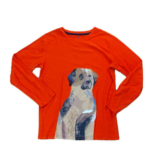 Tea Collection Boys Bright Orange | Dog Long Sleeve Shirt Size: 14 Years Bright Orange | Dog