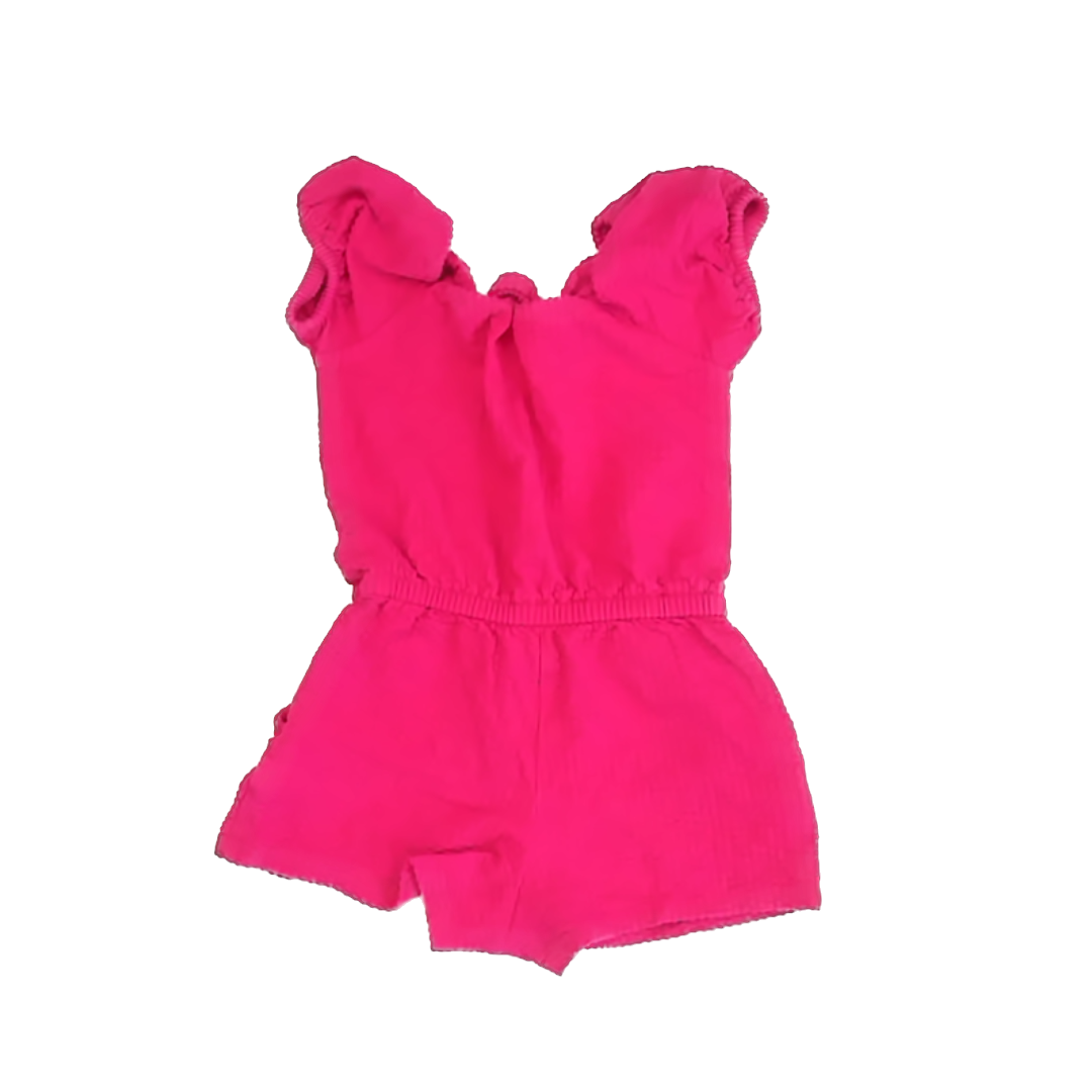 Cat & Jack Girls Bright Pink Romper Size: 2T Bright Pink