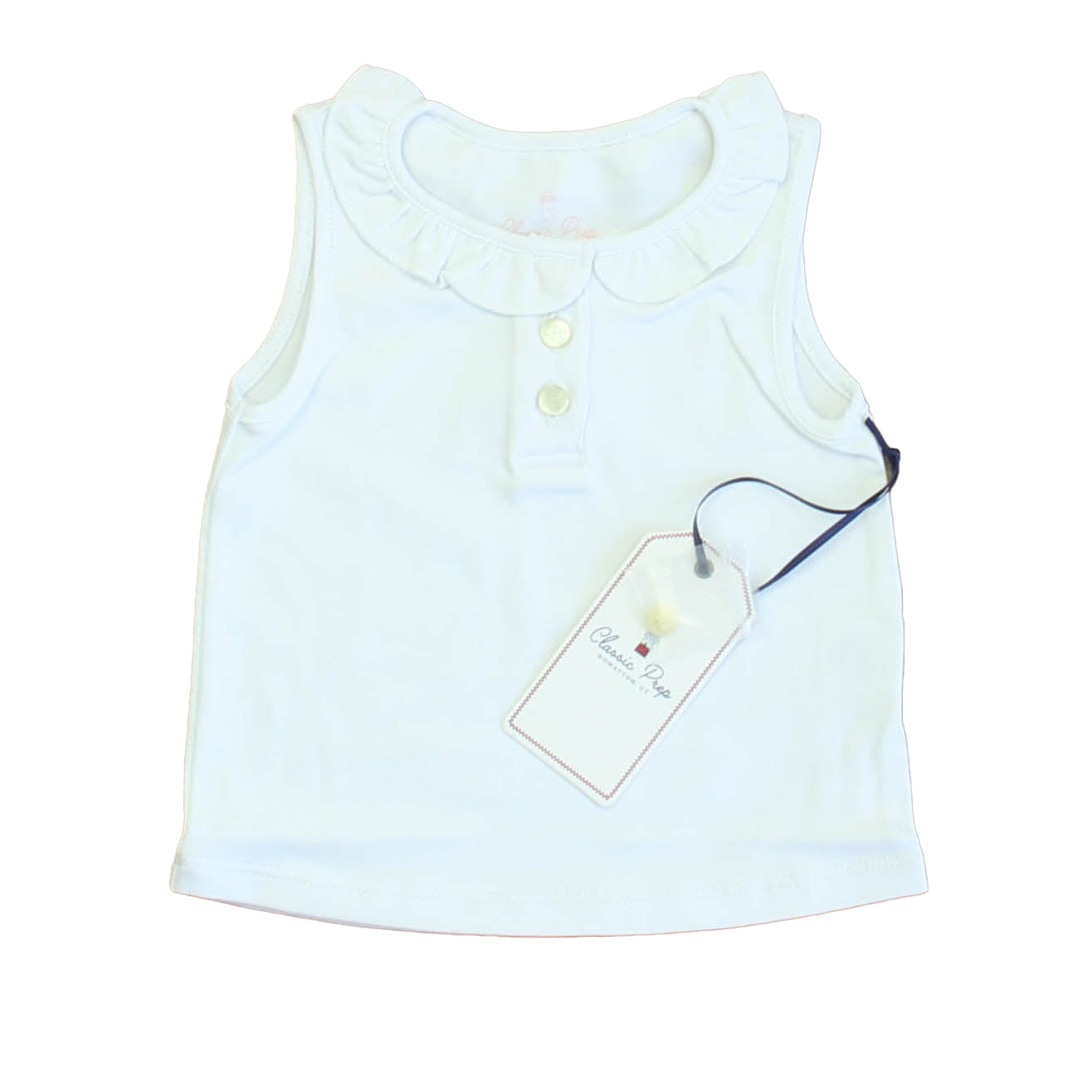 Classic Prep Girls Bright White Polo Shirt Size: 12-18 Months Bright White