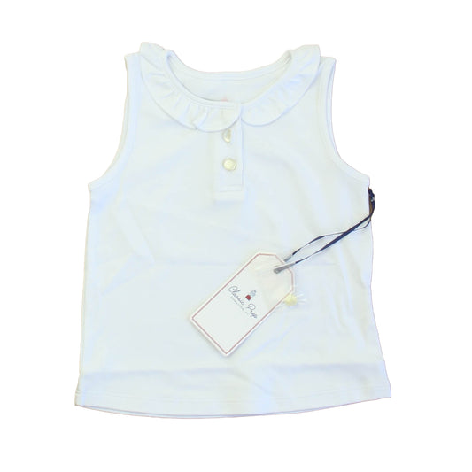 Classic Prep Girls Bright White Polo Shirt Size: 12-24 Months Bright White