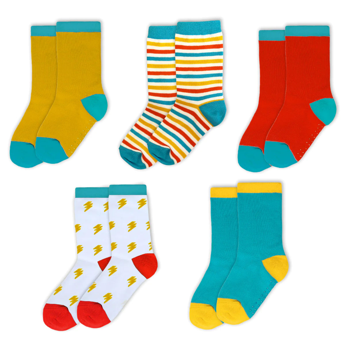 Mightly Unisex Brights Socks Size: 10-11 Toddler Brights