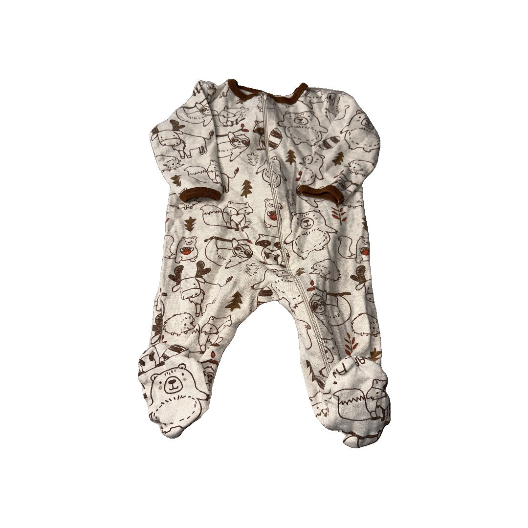 WonderNation Boys Brown | animals Pajamas Size: 3-6 months Brown | animals