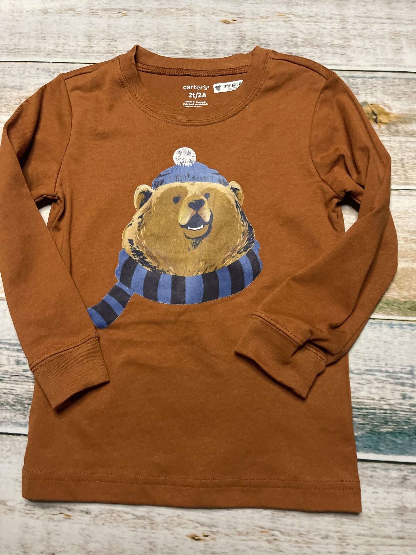 Carters Boys Brown | Bear Long Sleeve T-Shirt Size: 2T Brown | Bear