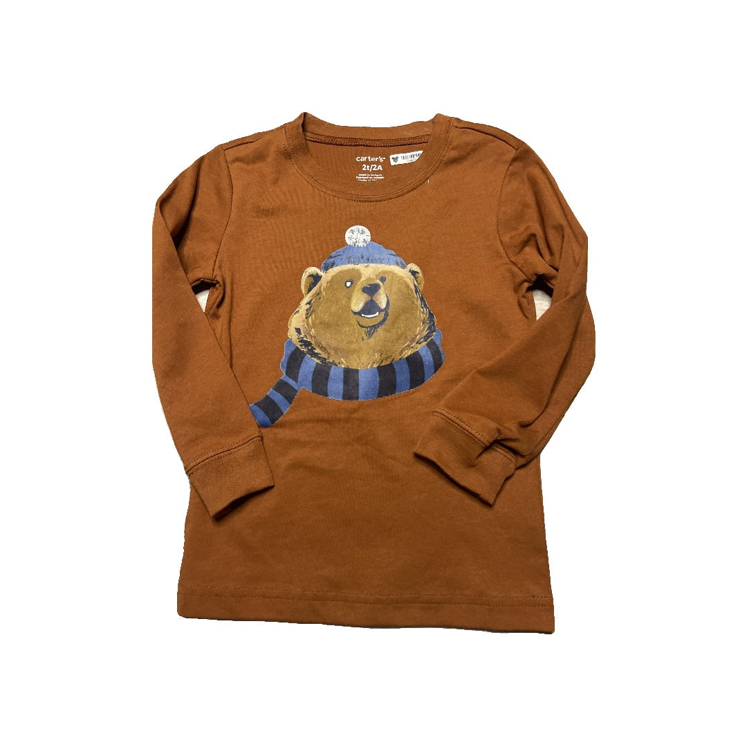 Carters Boys Brown | Bear Long Sleeve T-Shirt Size: 2T Brown | Bear