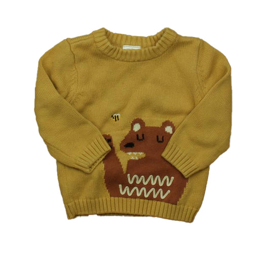 Hanna Andersson Boys Brown Bear Sweater Size: 12-18 Months