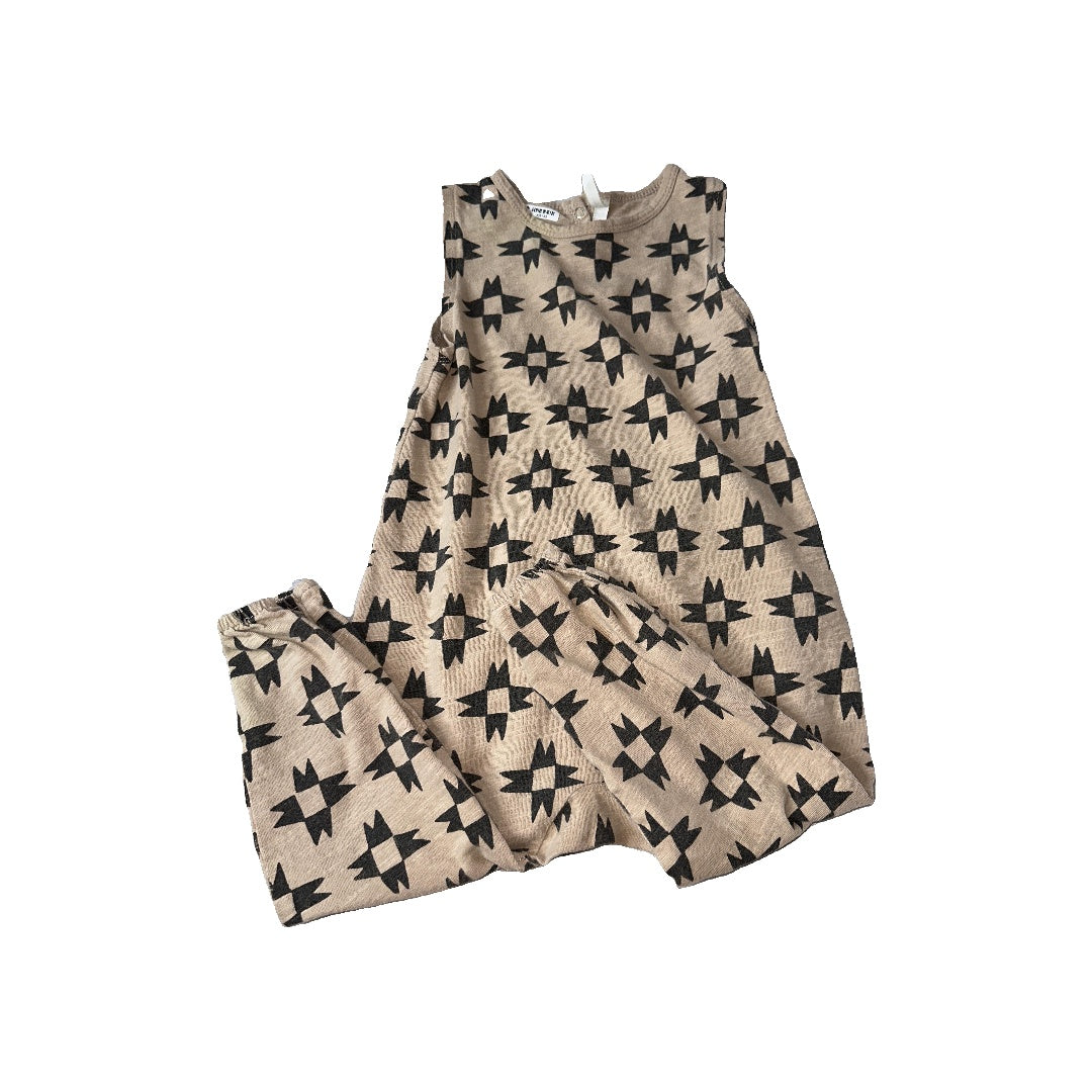 Rylee + Cru Girls Brown | Black | Pattern Romper Size: 2-3 Years Brown | Black | Pattern