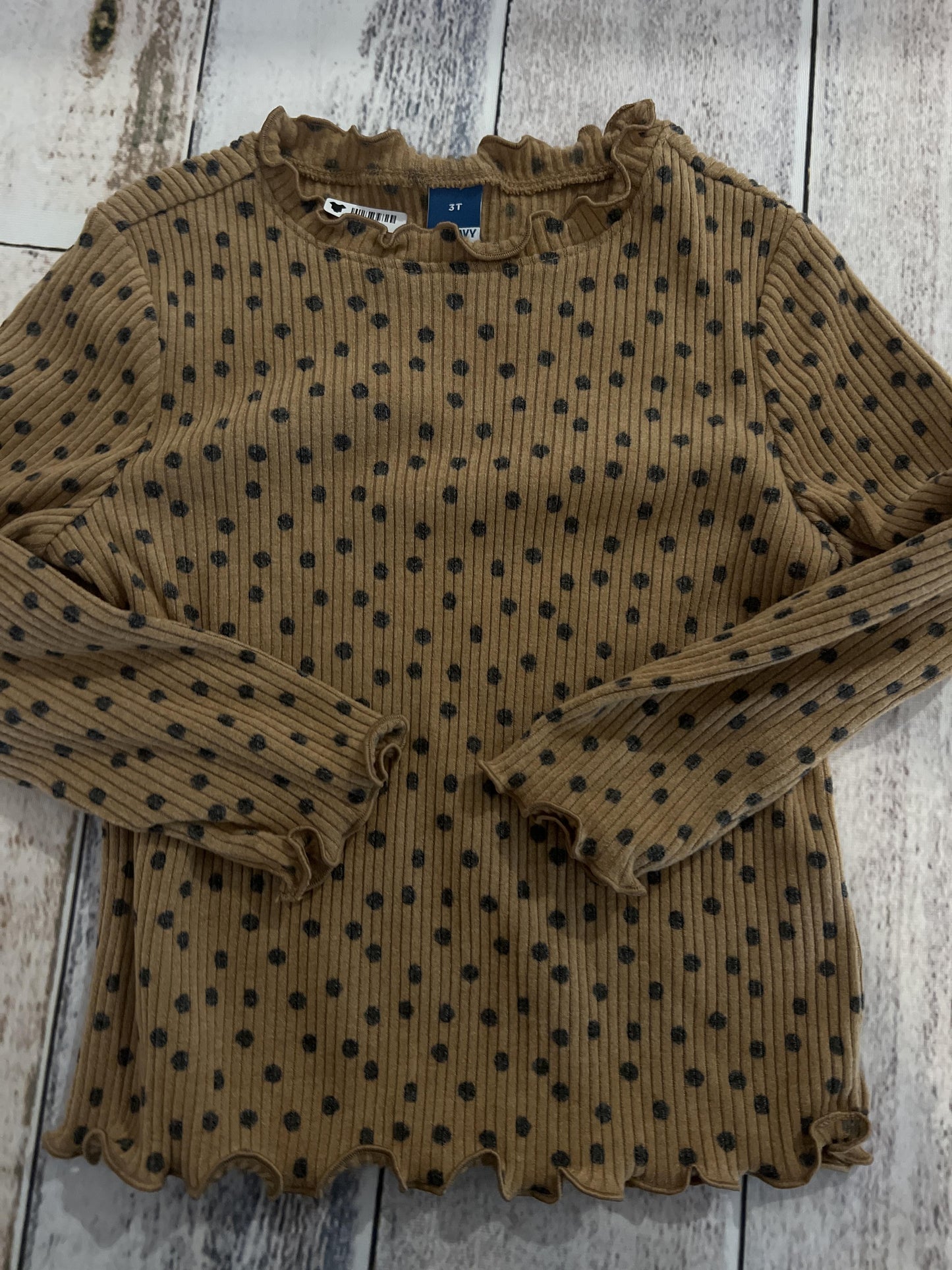 Old Navy Girls Brown | Black | polka dot Long Sleeve Shirt Size: 3T Brown | Black | polka dot