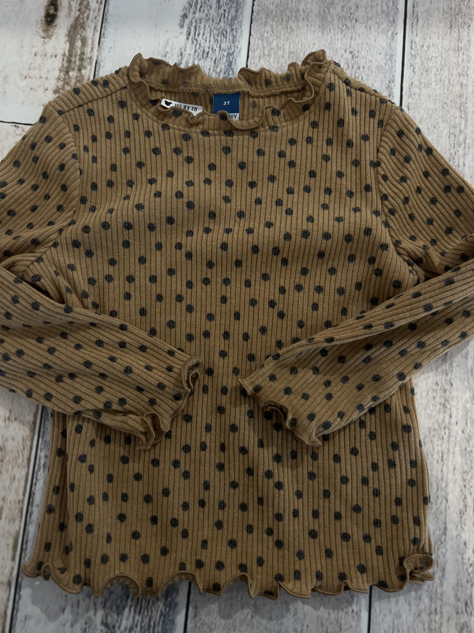 Old Navy Girls Brown | Black | polka dot Long Sleeve Shirt Size: 3T Brown | Black | polka dot