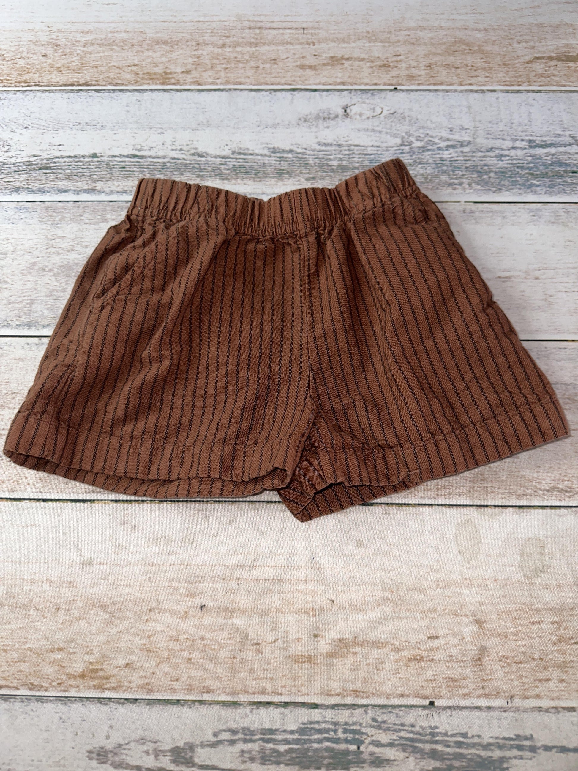 Open Edit Boys Brown | Black | Stripe Shorts Size: 3T Brown | Black | Stripe