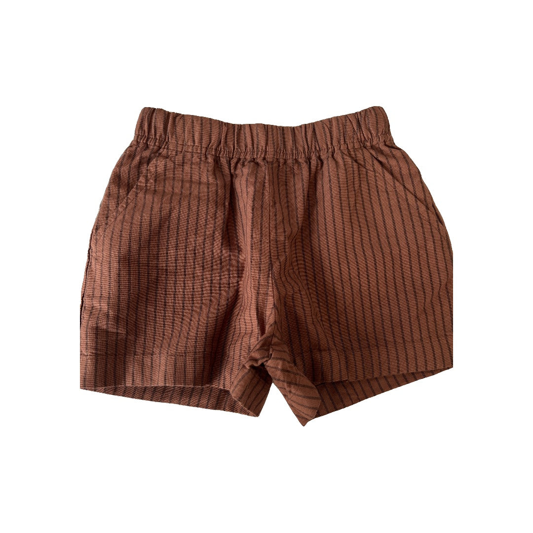 Open Edit Boys Brown | Black | Stripe Shorts Size: 3T Brown | Black | Stripe