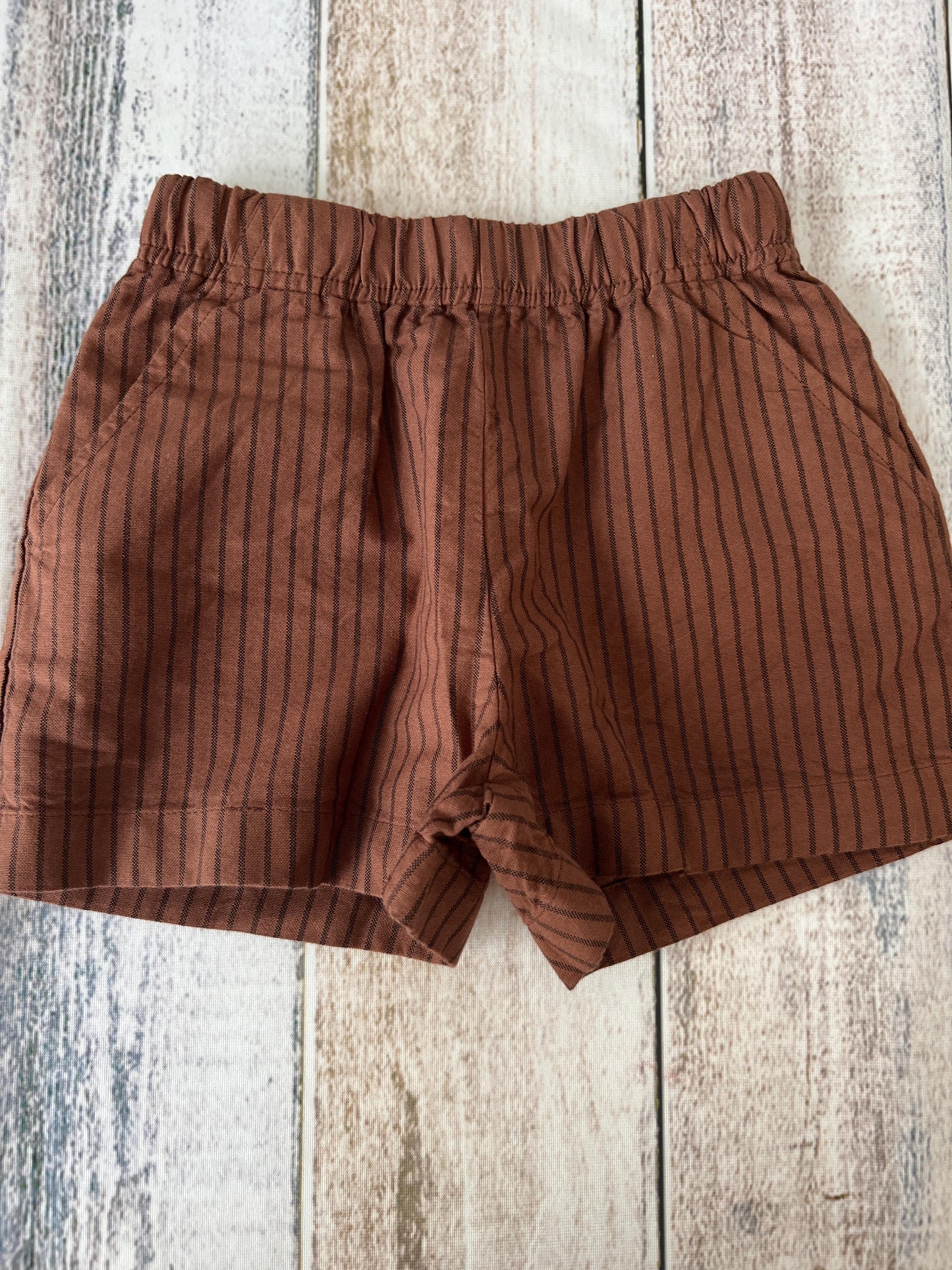 Open Edit Boys Brown | Black | Stripe Shorts Size: 3T Brown | Black | Stripe