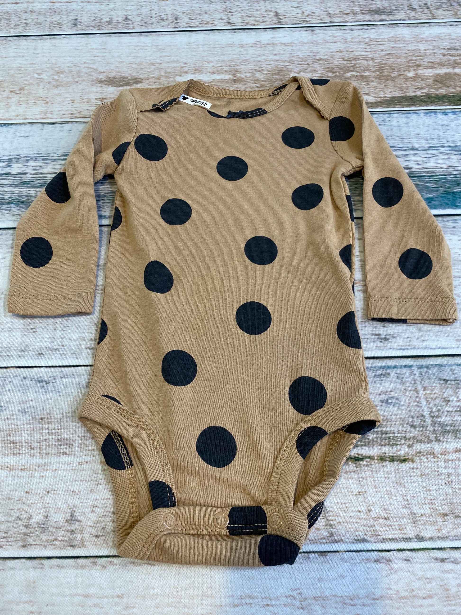 Carters Girls Brown | Black Onesie Size: 6 months Brown | Black