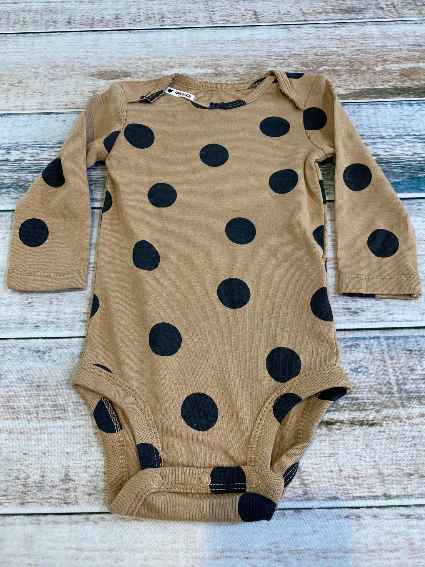 Carters Girls Brown | Black Onesie Size: 6 months Brown | Black