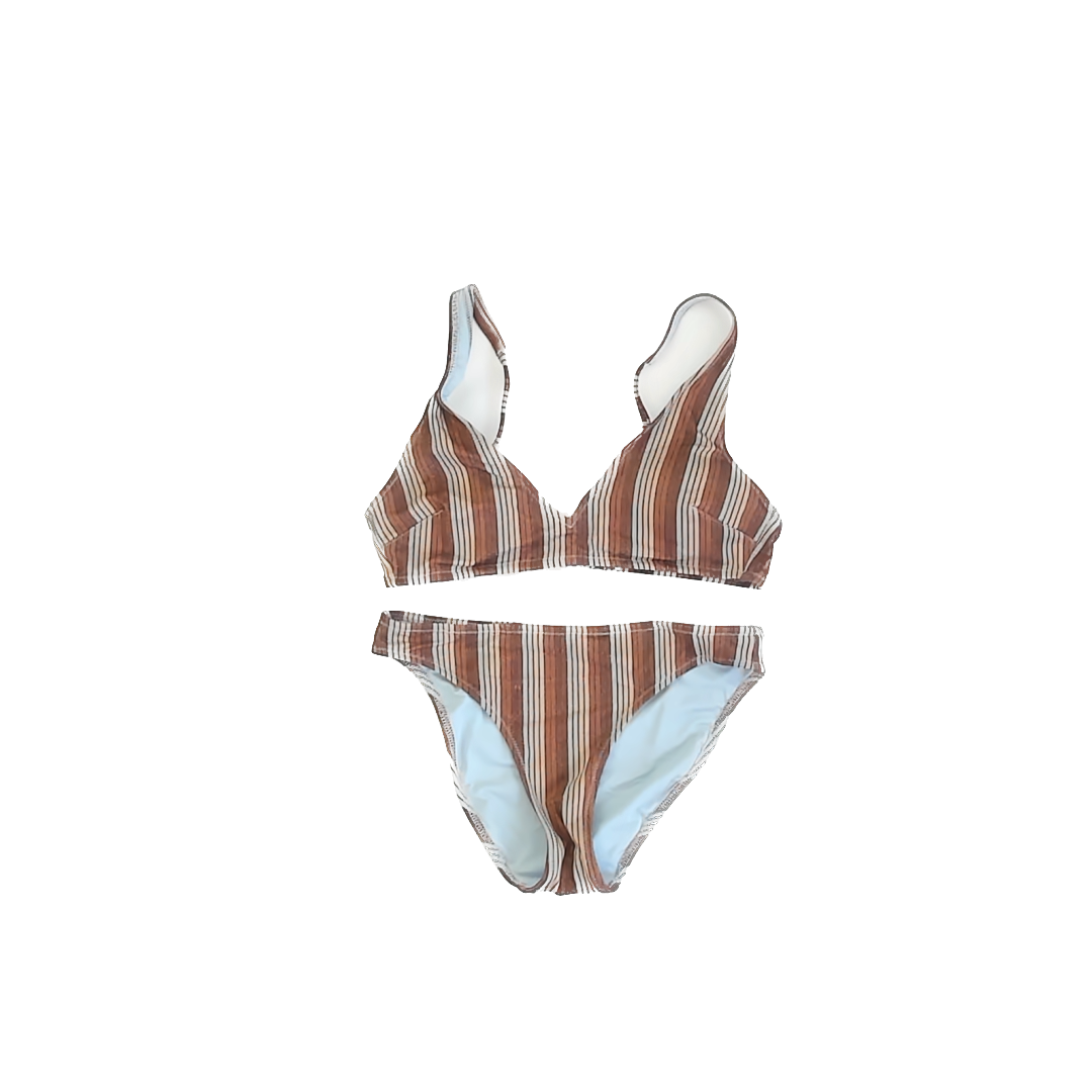 Aerie Girls Brown | Blue | Glitter 2-piece Swimsuit Size: xs Brown | Blue | Glitter
