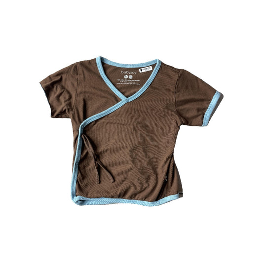 Babysoy Boys Brown | Blue Romper Size: 18-24 months Brown | Blue
