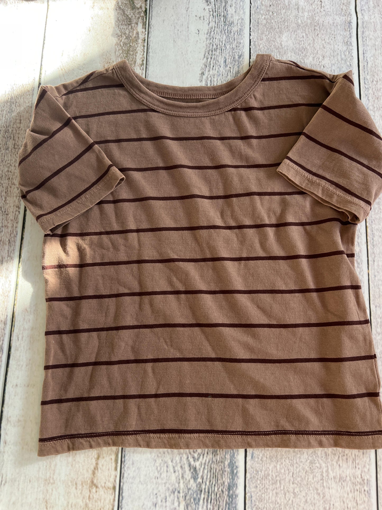 Open Edit Boys Brown | Brown | Stripe T-Shirt Size: 3T Brown | Brown | Stripe
