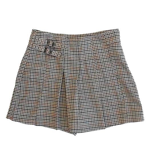 Zara Girls Brown Check Skirt Size: 13-14 Years Brown Check