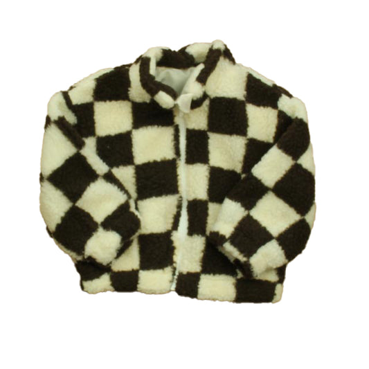 Shein Girls Brown Check Fleece Size: 6-9 Months