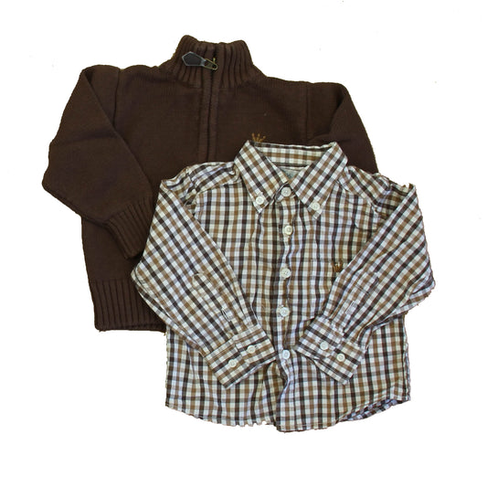 EPK Boys Brown | Check Sweater Size: 18 Months Brown | Check