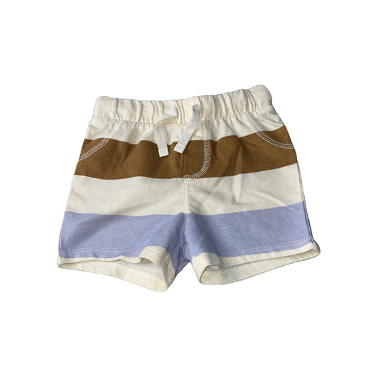 Nordstrom Boys Brown | cream | Light Blue Shorts Size: 6 months Brown | cream | Light Blue