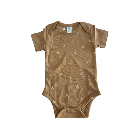 Colored Organics Boys Brown | cream | Pattern Onesie Size: 6-12 months Brown | cream | Pattern